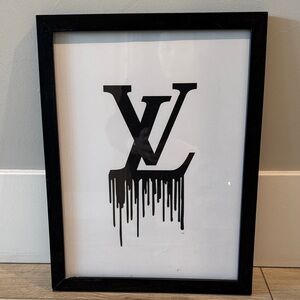 Louis Vuitton Black and White Drip Art
